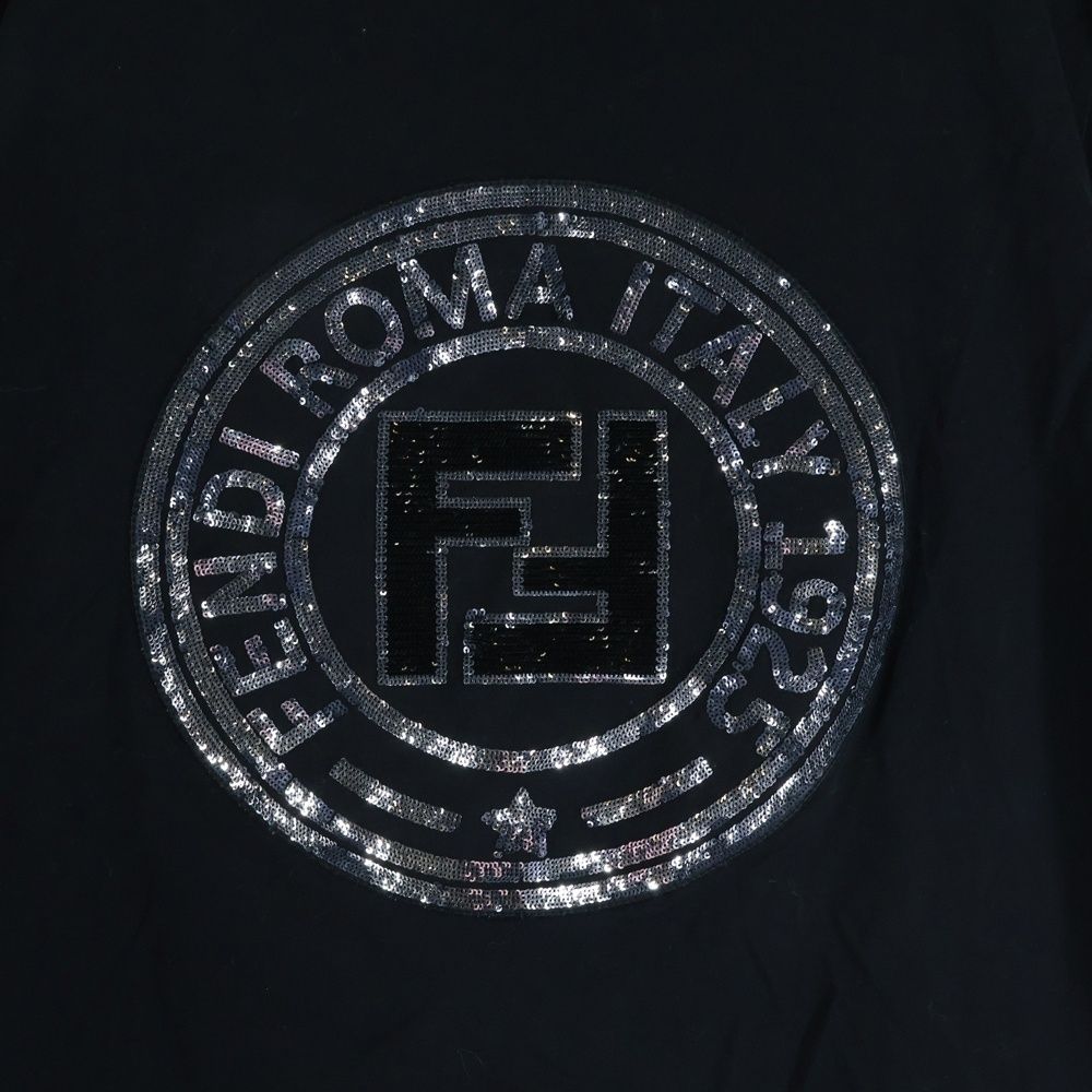 FENDI (フェンディ) Sequins Logo Tee ズッカ柄 スパンコール 半袖T 