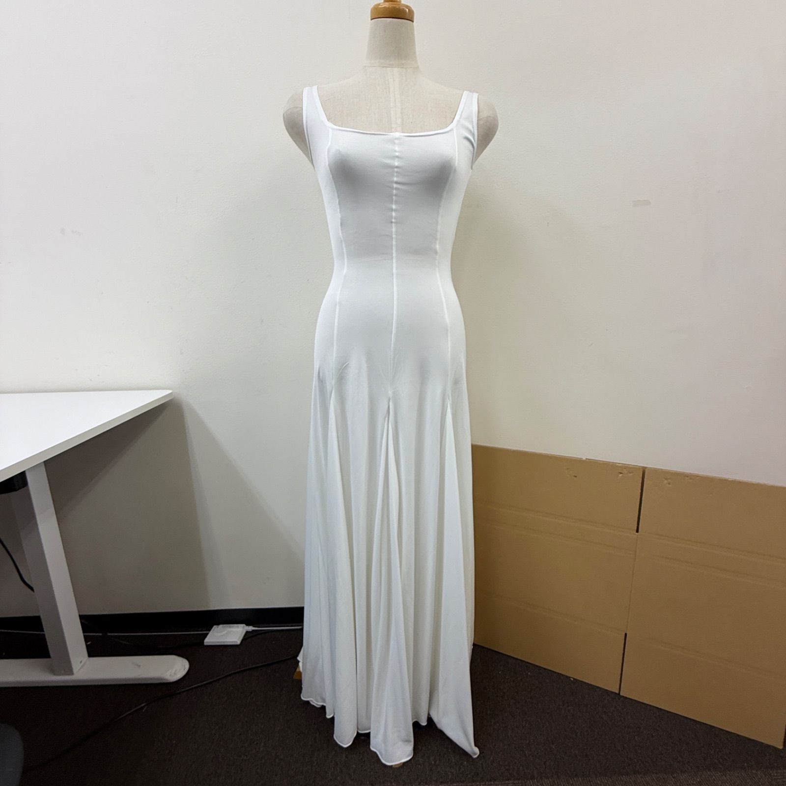 HERMOSA】フラメンコ衣装 ドレス ワンピース 白 ホワイト 無地