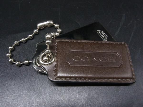 COACH コーチ レザー タグ キーホルダー バッグチャーム レディース