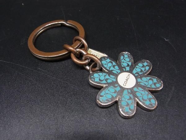 COACH コーチ シグネチャー フラワー キーリング キーホルダー バッグ