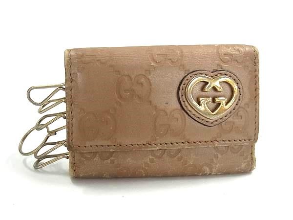 GUCCI グッチ 257217 0416 ラブリーハート グッチシマ GG柄 レザー 6連