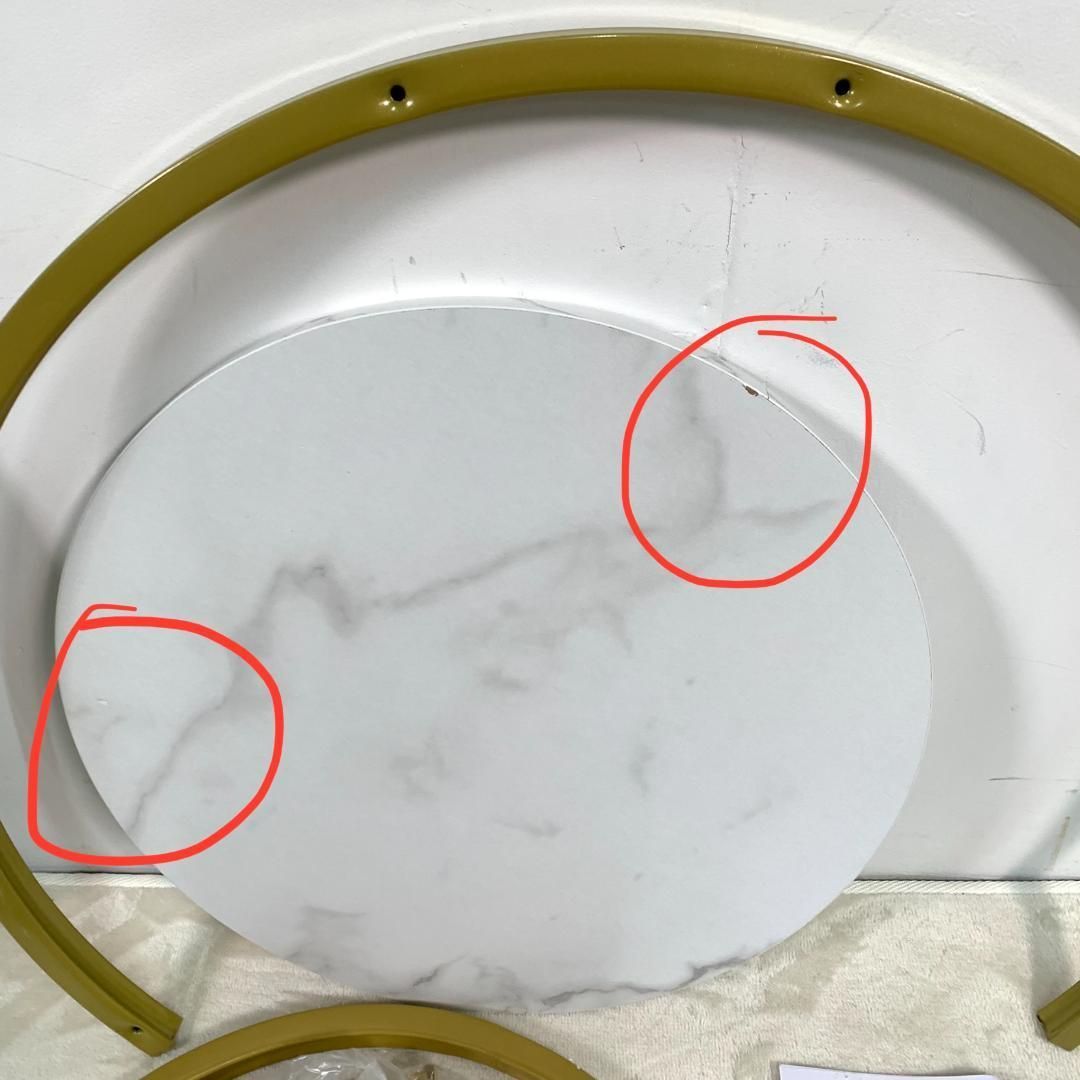 訳あり部品センターテーブル テーブル ローテーブル 大理石調波紋1706