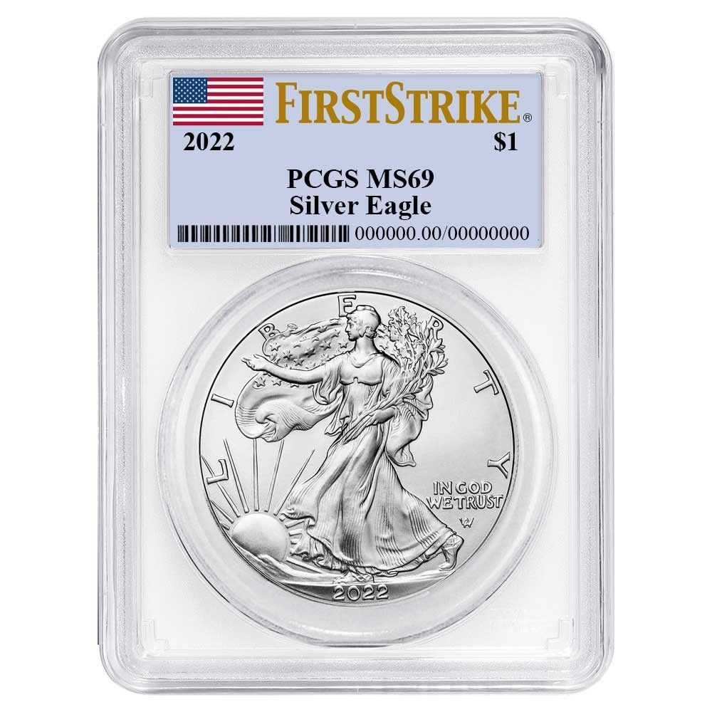 2022年 1ドル アメリカン シルバー イーグル PCGS MS69 FS フラッグ