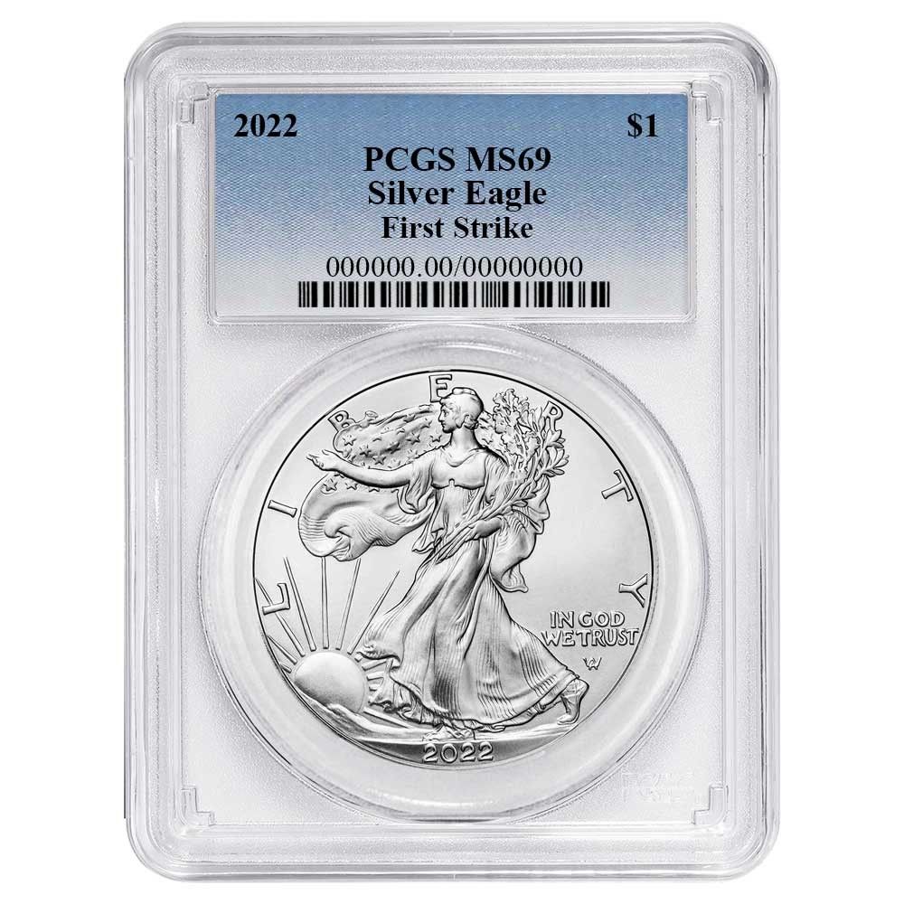 2022年 1ドル アメリカン シルバー イーグル PCGS MS69 FS ブルー