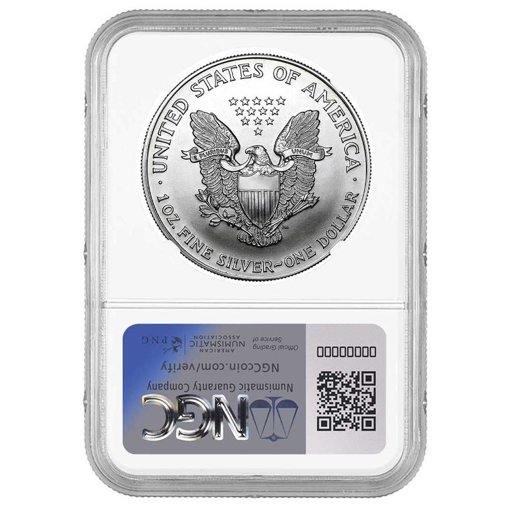 1999年 1ドル アメリカン シルバー イーグル NGC MS69 ブラウン ラベル