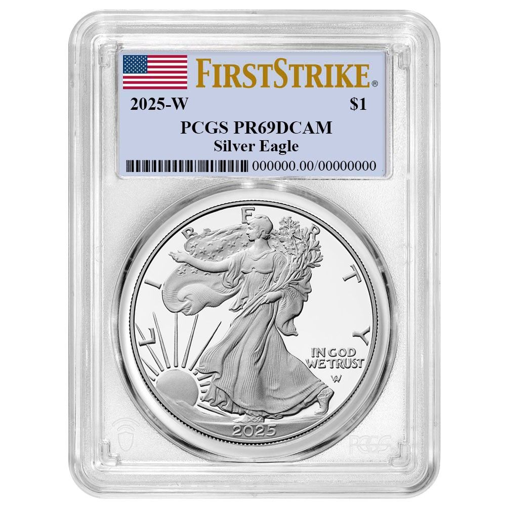 2025-W プルーフ 1ドル アメリカン シルバー イーグル PCGS PR69DCAM