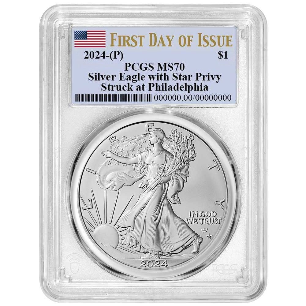 2024年 (P) 1ドル アメリカン シルバー イーグル スター プリヴィ PCGS