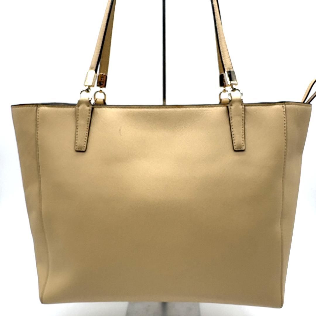 COACH コーチ トートバッグ ベージュ PVCレザー 肩掛け A4対応
