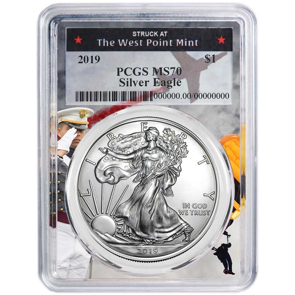 2019年 1ドル アメリカン シルバー イーグル PCGS MS70 ウェスト