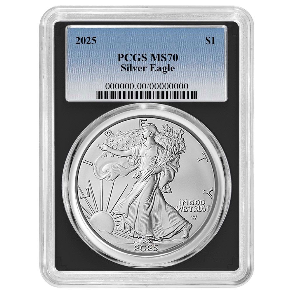 2025年 1ドル アメリカン シルバー イーグル PCGS MS70 ブルーラベル