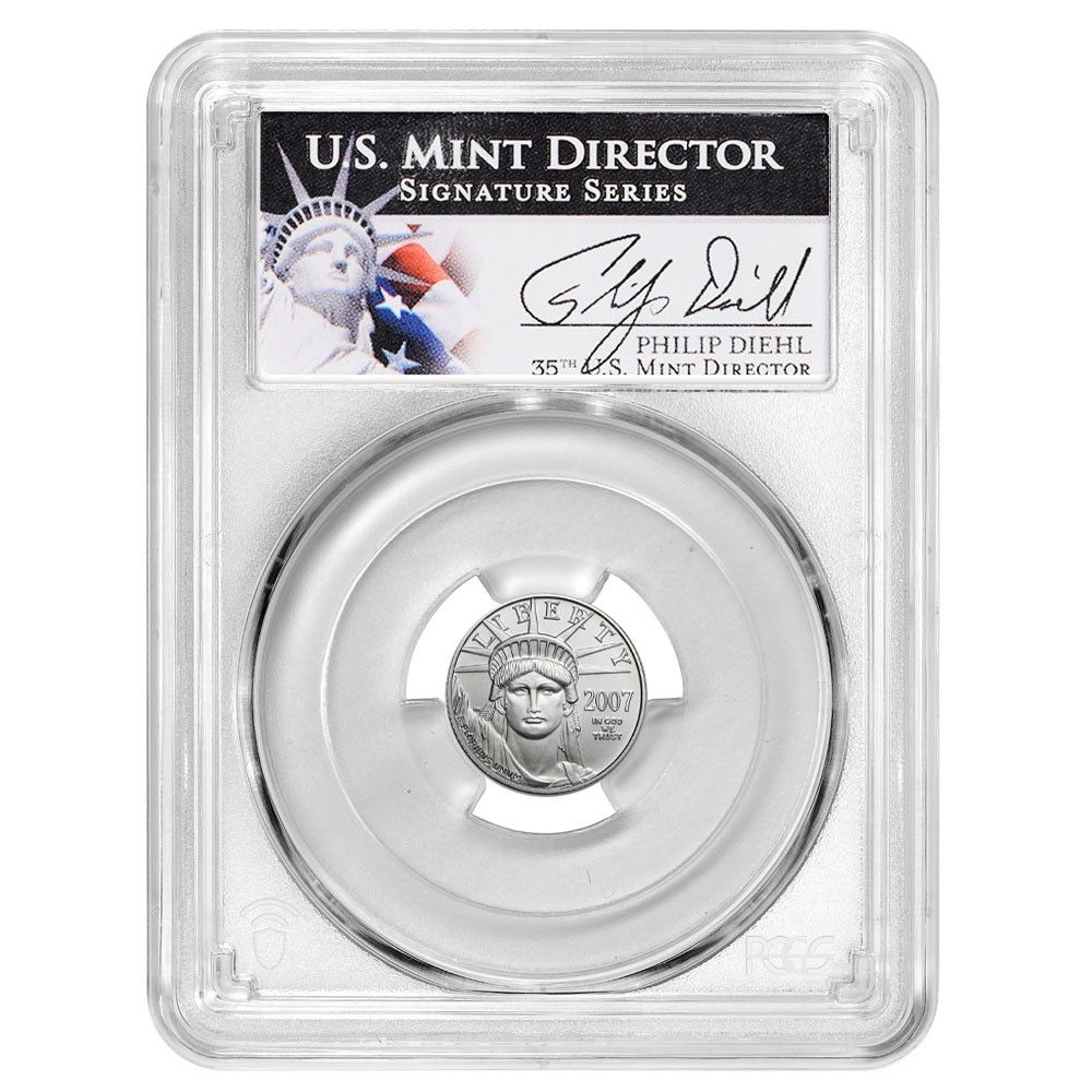 2007-W 1ドル アメリカン プラチナ イーグル 1/10オンス PCGS SP70