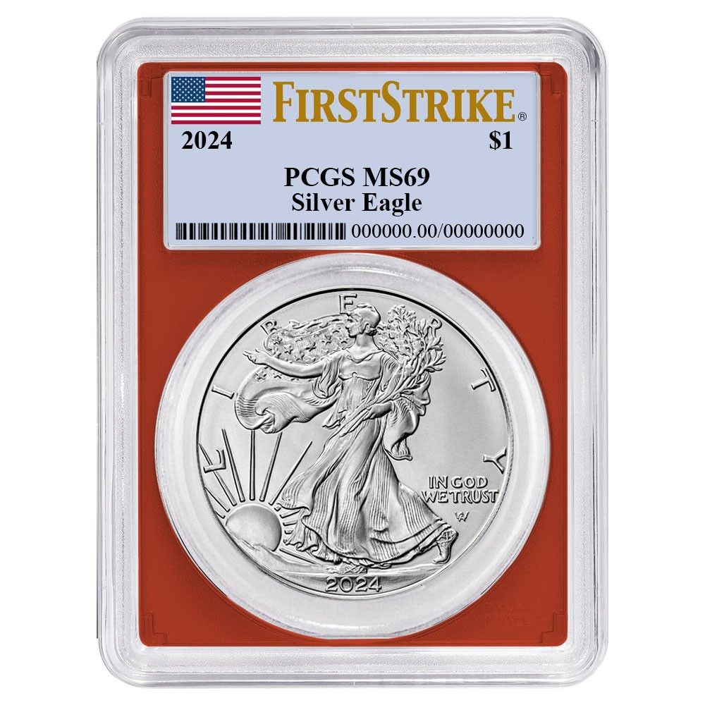 2024年 1ドル アメリカン シルバー イーグル PCGS MS69 FS フラッグ