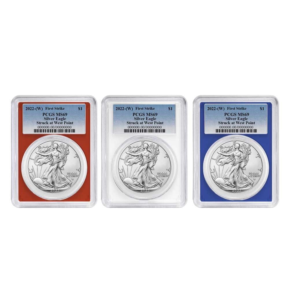 2022年 (W) 1ドル アメリカン シルバー イーグル 3枚セット PCGS MS69