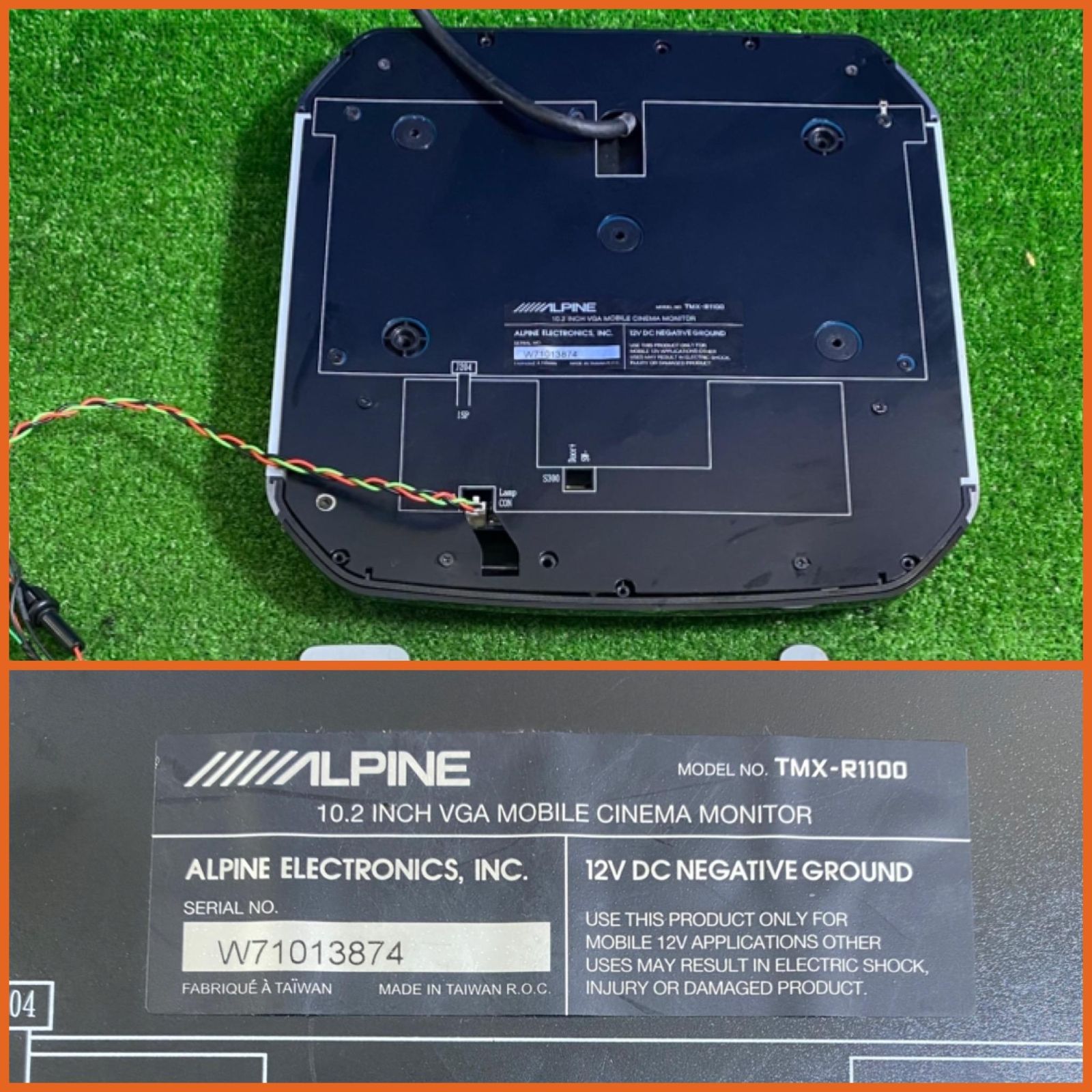 ZT-6788] アルパイン TMX-R1100 フリップダウンモニター／リア