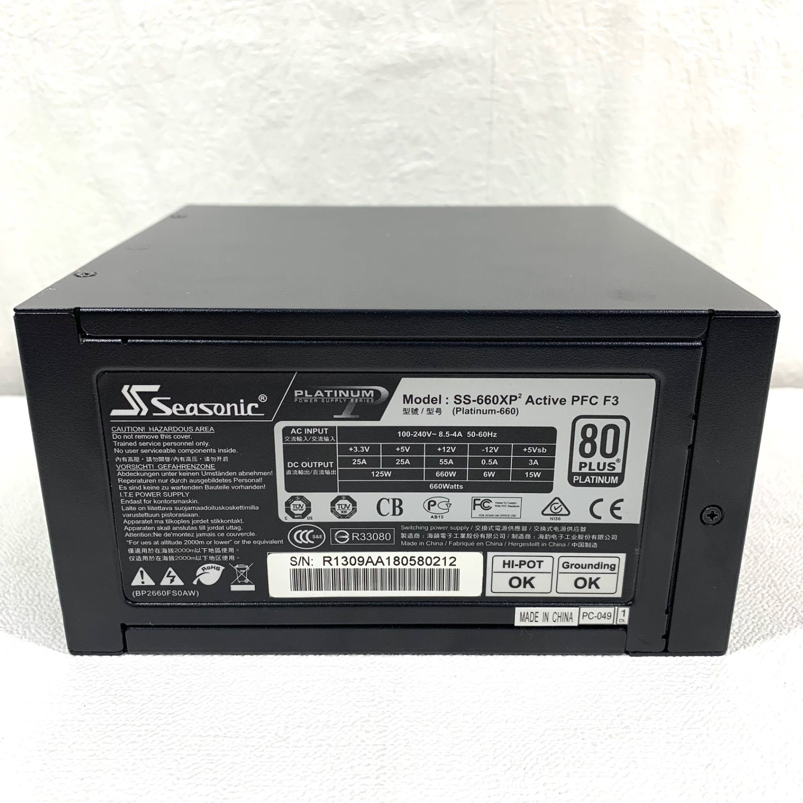 動作品、美品】Seasonic PLATINUM SS-660XP2(Platinum-660） 660W