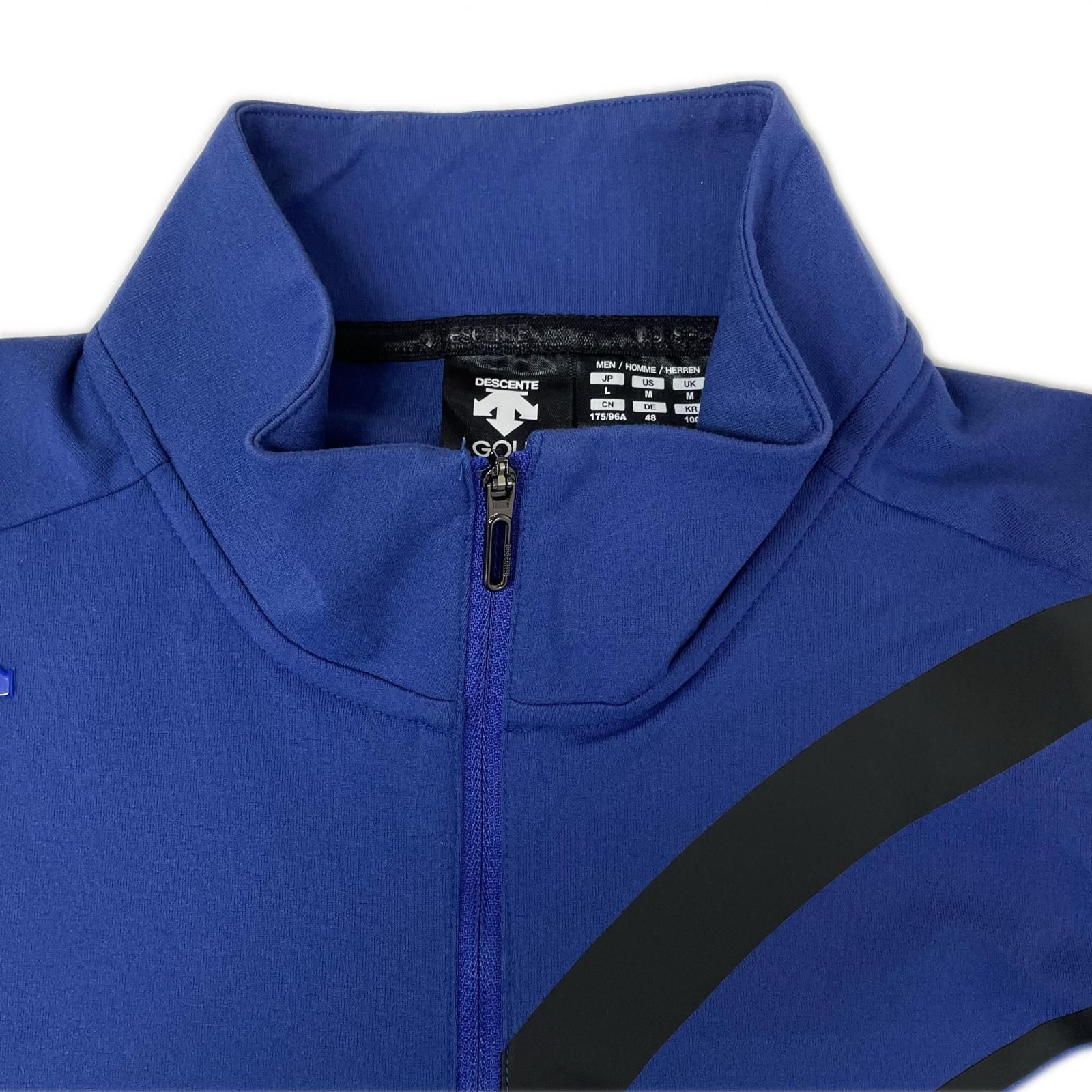 中古 メンズ デサントゴルフ DESCENTE GOLF 長袖シャツ L 青 ブルー