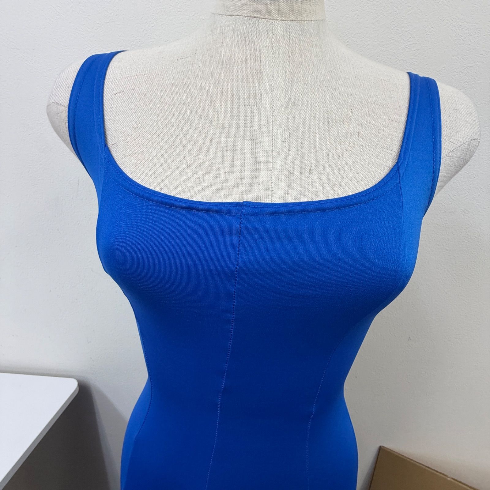 HERMOSA】フラメンコ衣装 ドレス ワンピース 青 ブルー 無地 シンプル