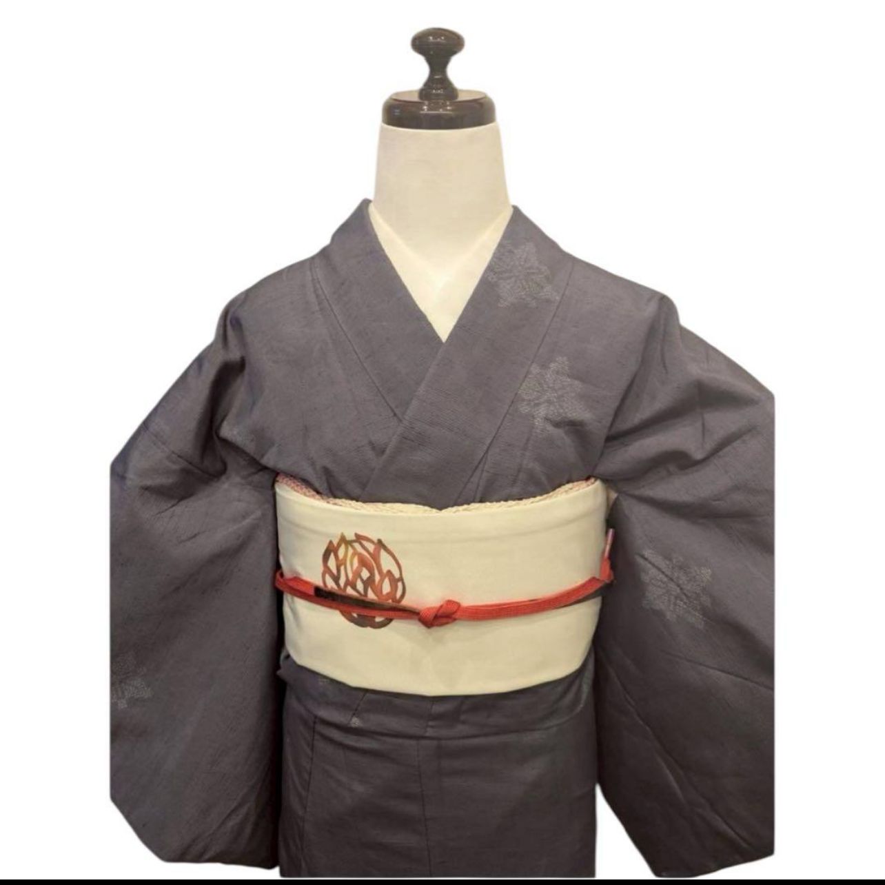 正絹 結城紬風 袷 フルセット コーディネート済 身丈157 裄64 コ8