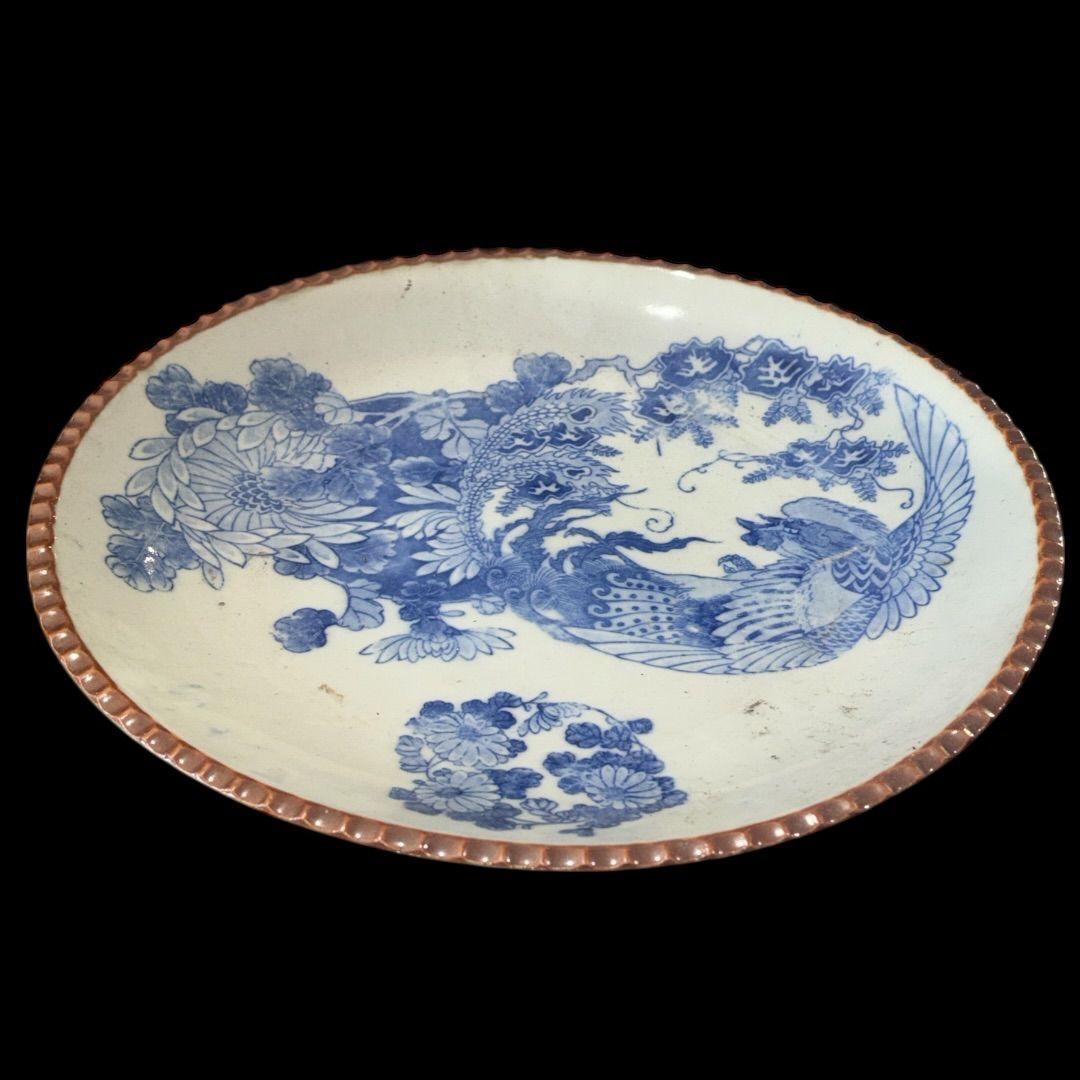 明治時代~昭和初期 伊万里 イゲ皿 骨董 アンティーク 時代物 染付 希少