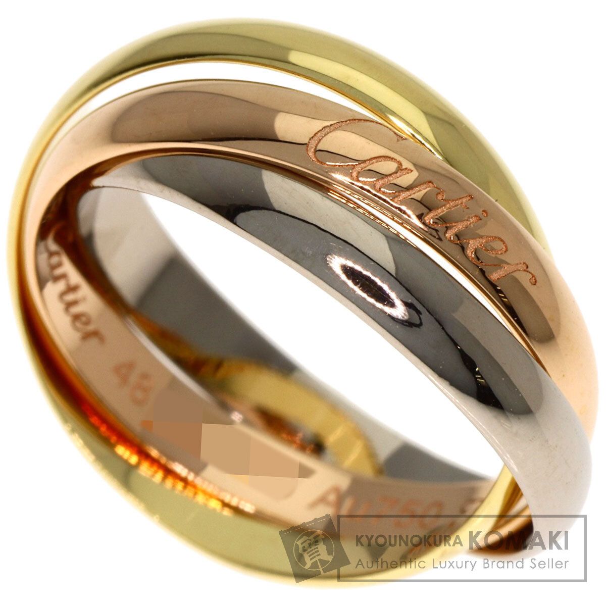 CARTIER カルティエ トリニティ SM #48 現行モデル リング・指輪 K18YG