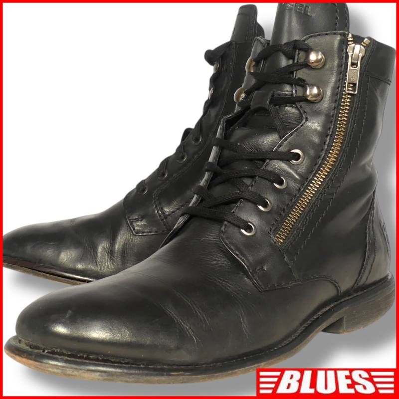 DIESEL ディーゼル サイドジップブーツ 27.5 本革 メンズ 28 黒