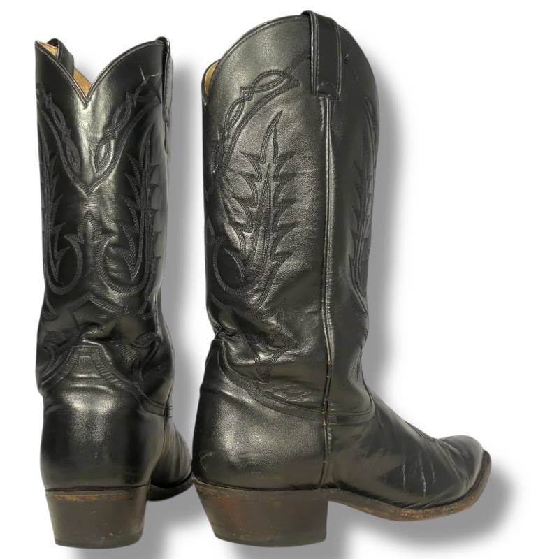 Tony Lama トニーラマ ウエスタンブーツ 27 黒 ブラック 刺繍 メキシコ