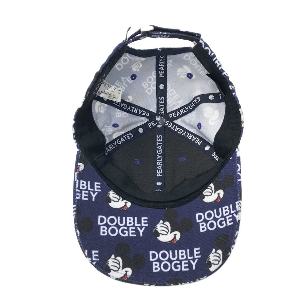 PEARLY GATES パーリーゲイツ キャップ ミッキー 総柄 ネイビー系 FR