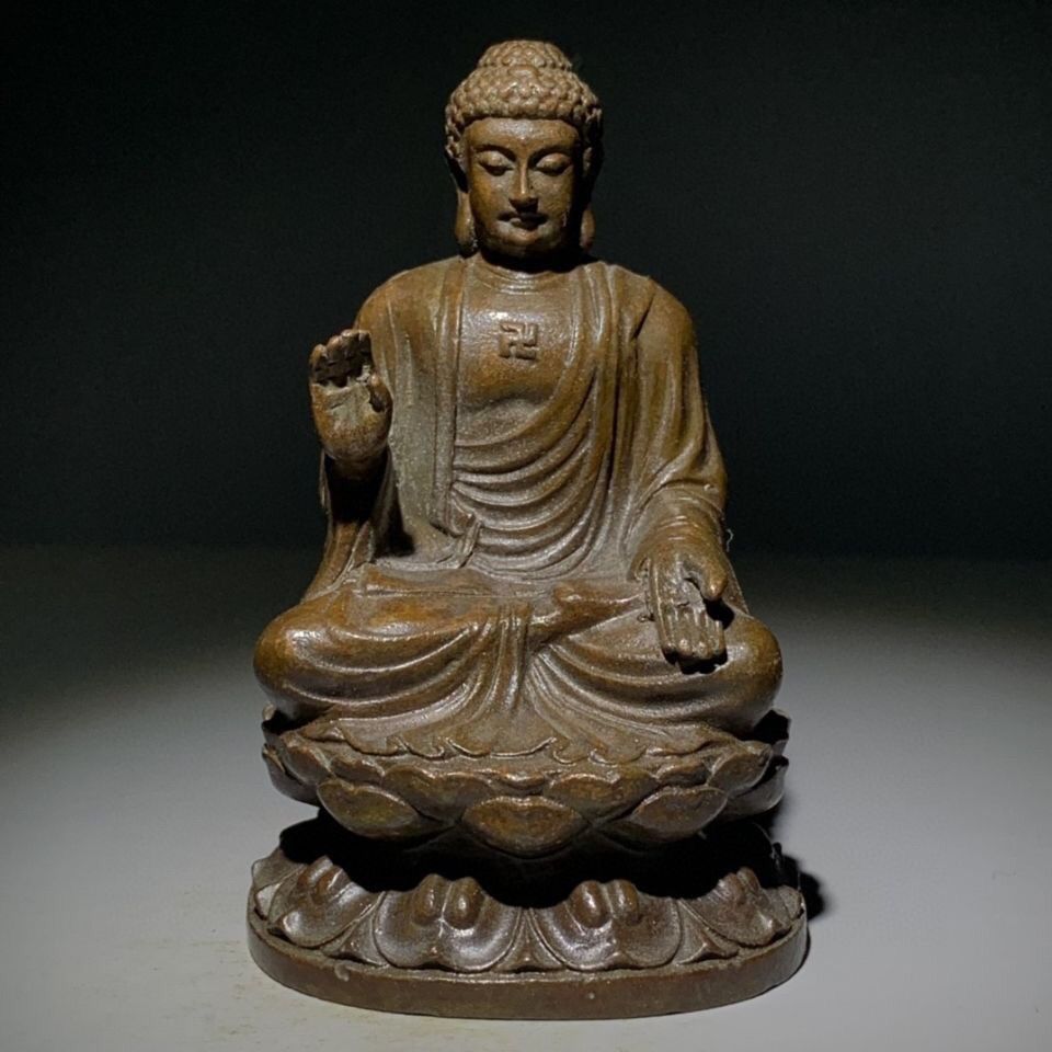 新品未使用 古銅 釈迦牟尼 仏像 置物 古式 家庭 装飾 工芸品 置物 如来