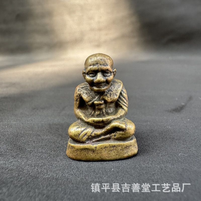 新品未使用 チベット式 イエロー ネパール 人物 仏像 室内 茶道 工芸品