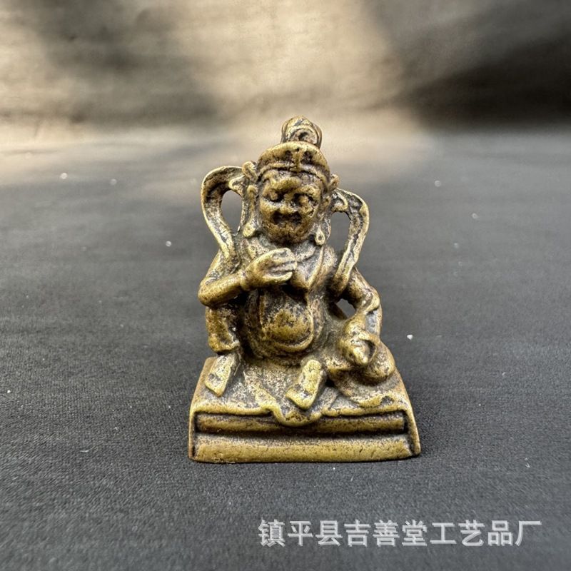 新品未使用 チベット式 イエロー ネパール 人物 仏像 室内 茶道 工芸品