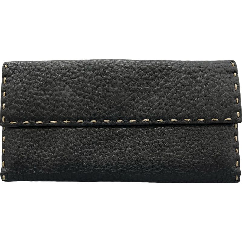 Fendi フェンディ セレリア ブラックレザー 二つ折り長財布 - メルカリ