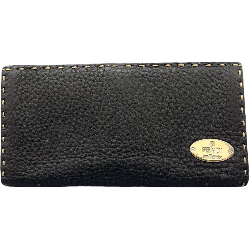 Fendi フェンディ セレリア ブラックレザー 二つ折り長財布 - メルカリ