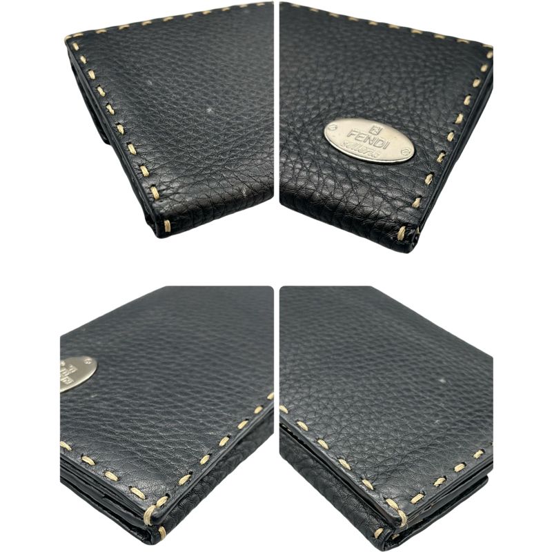 Fendi フェンディ セレリア ブラックレザー 二つ折り長財布 - メルカリ