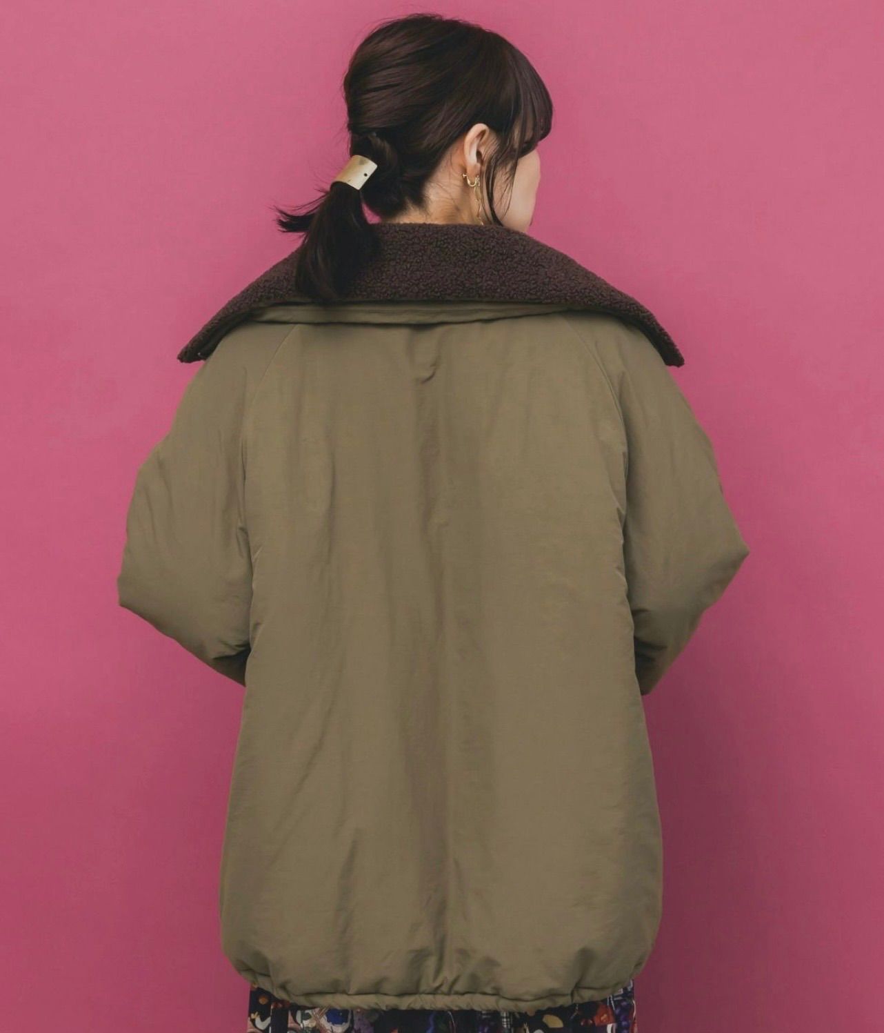 イズスカラー 553272：ボア襟取り外し可能 花刺繍中綿ブルゾン - メルカリ