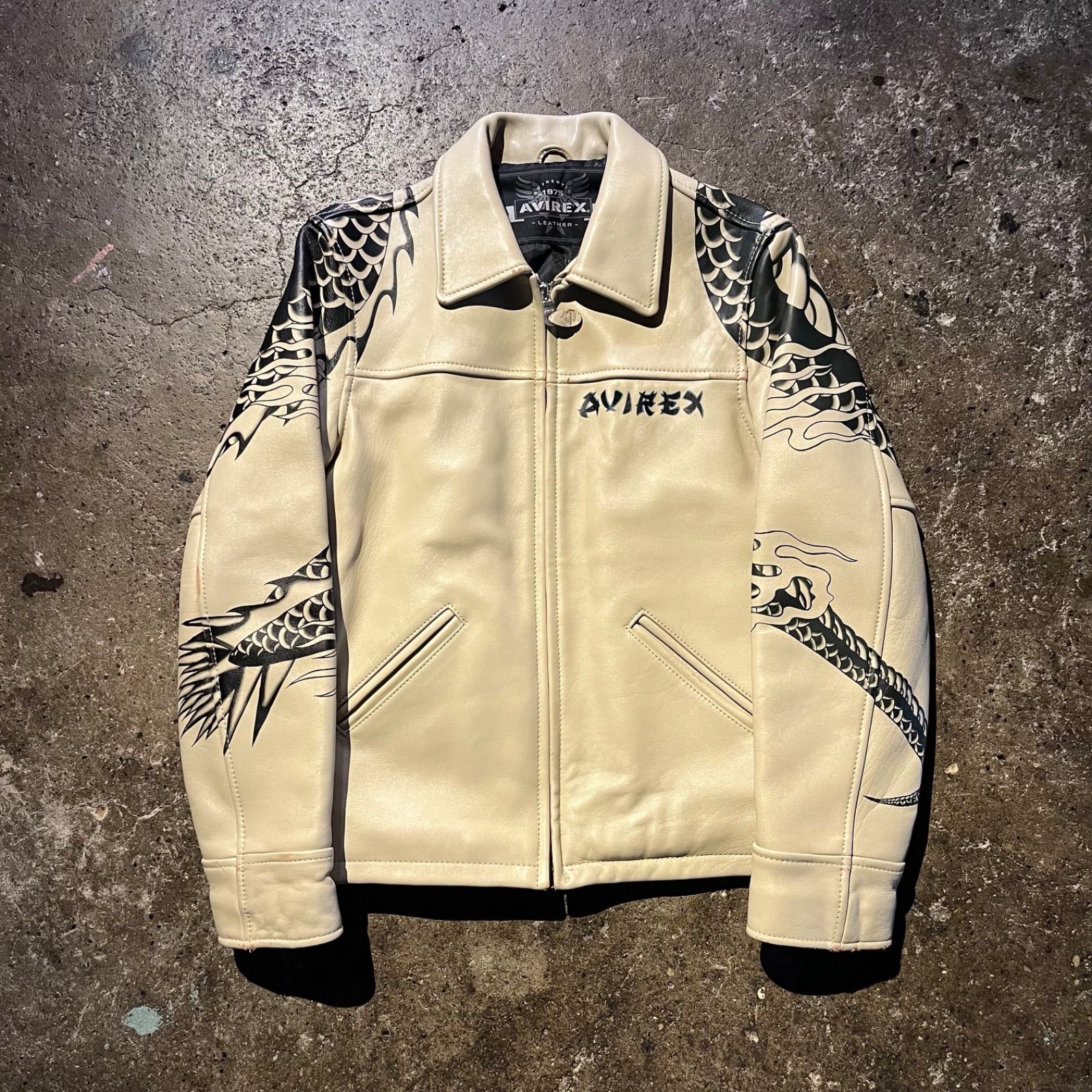 AVIREX アヴィレックス DRAGON&SNAKE LEATHER JACKET ドラゴン