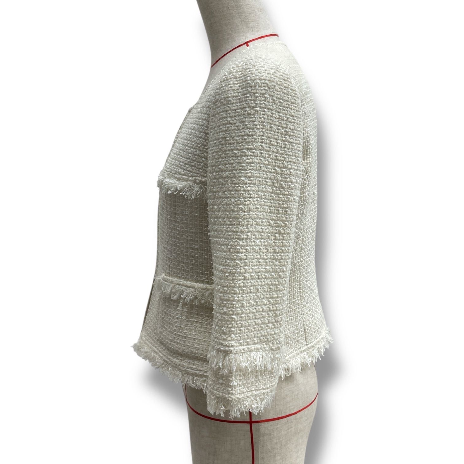 Rene ルネ ツイードジャケット ノーカラージャケット TISSUE ツイード