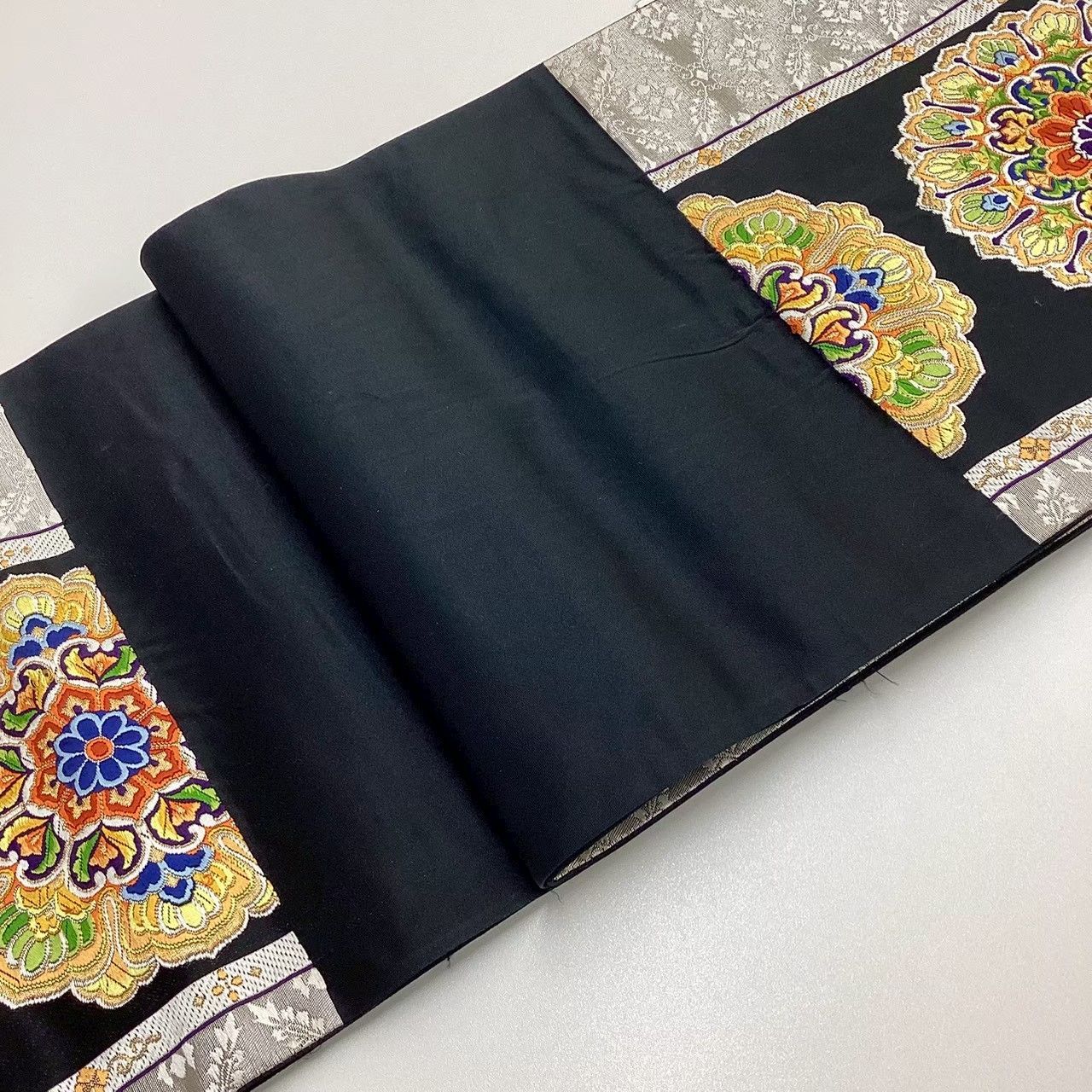 6741］袋帯 華紋 金銀糸 黒 六通 逸品 正絹 着物 フォーマル - メルカリ