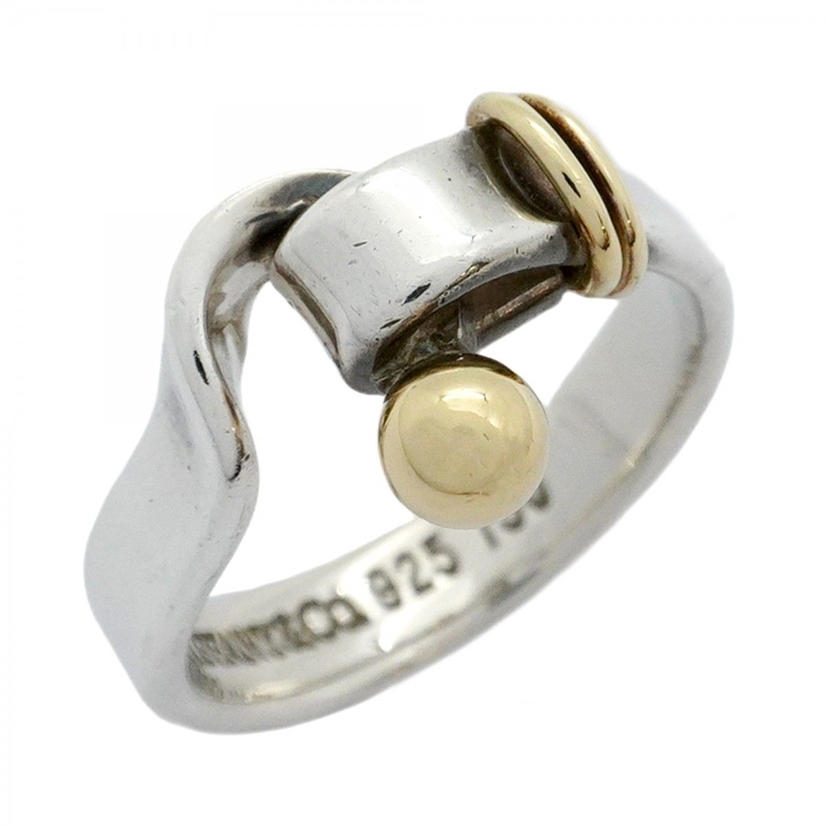 6jab0405】ティファニー リング フック&アイ K18YG イエローゴールド