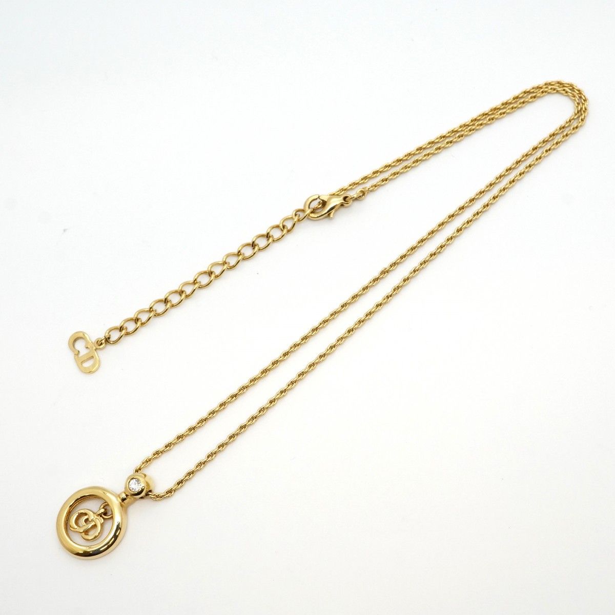 6jab0411】クリスチャンディオール ネックレス CDロゴ GPメッキ ライン
