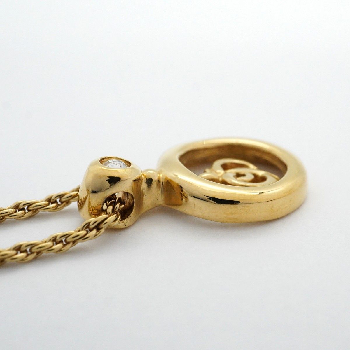 美品 クリスチャンディオール ストーン ネックレス スクエア ゴールド 6jab0411】クリスチャンディオール ネックレス CDロゴ GPメッキ ライン