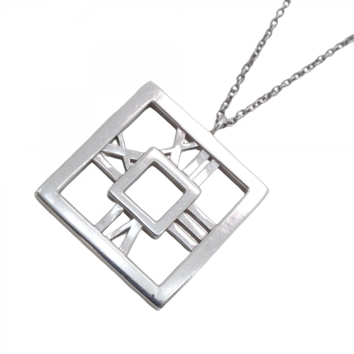 6jab0418】ティファニー ネックレス オープンアトラス スクエア