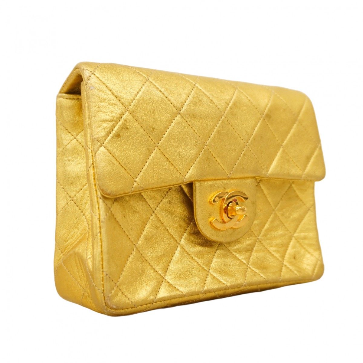 6ae5333-k】シャネル ショルダーバッグ ミニマトラッセ ラムスキン