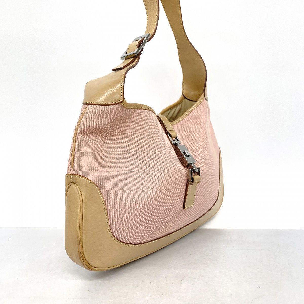 GUCCI グッチ ジャッキー ハンドバッグ ワンショルダー ピンクベージュ 6ae5651-k】グッチ ハンドバッグ ジャッキー 001 3306 キャンバス