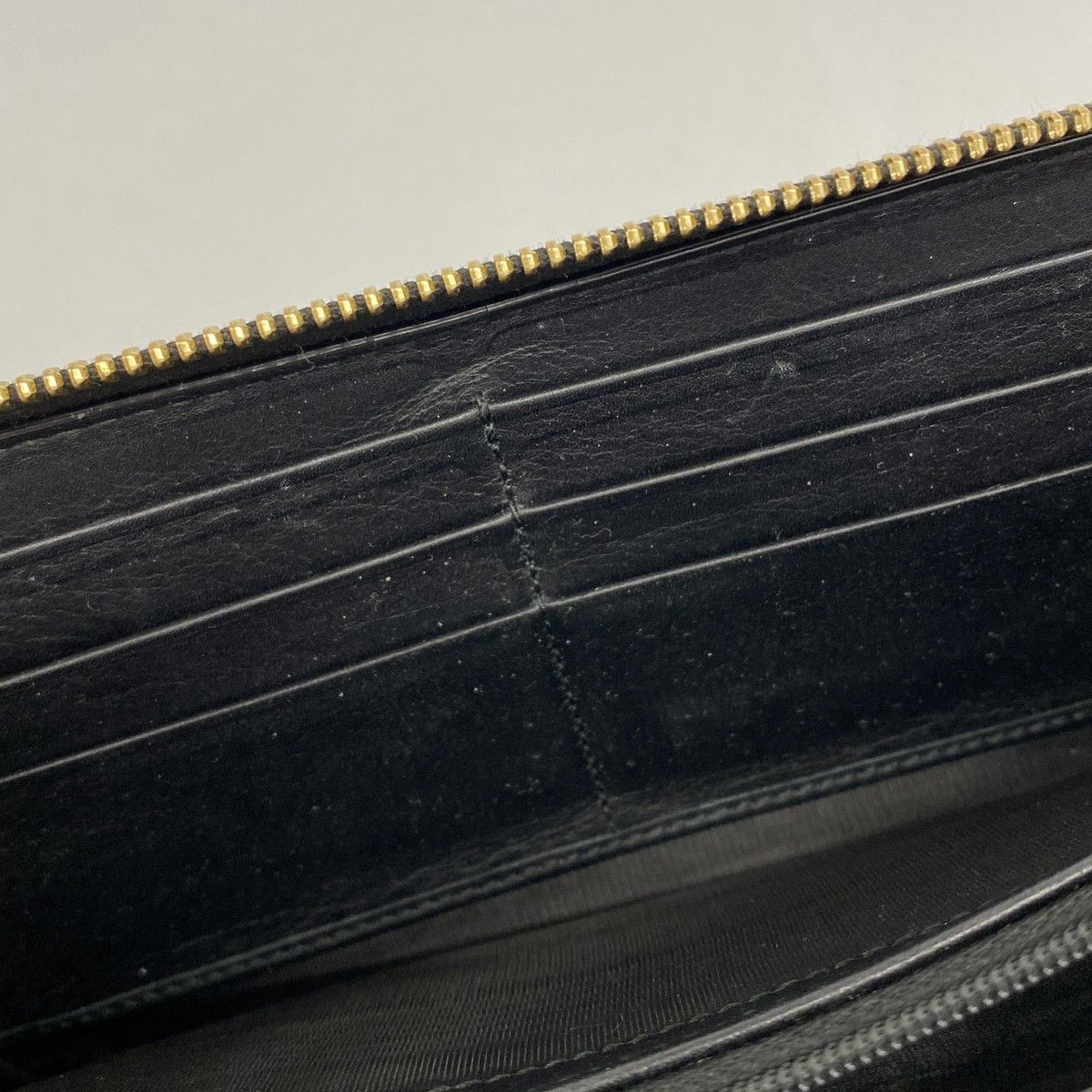 6ae5744-k】グッチ 長財布 バンブー 453158 レザー ブラック ゴールド