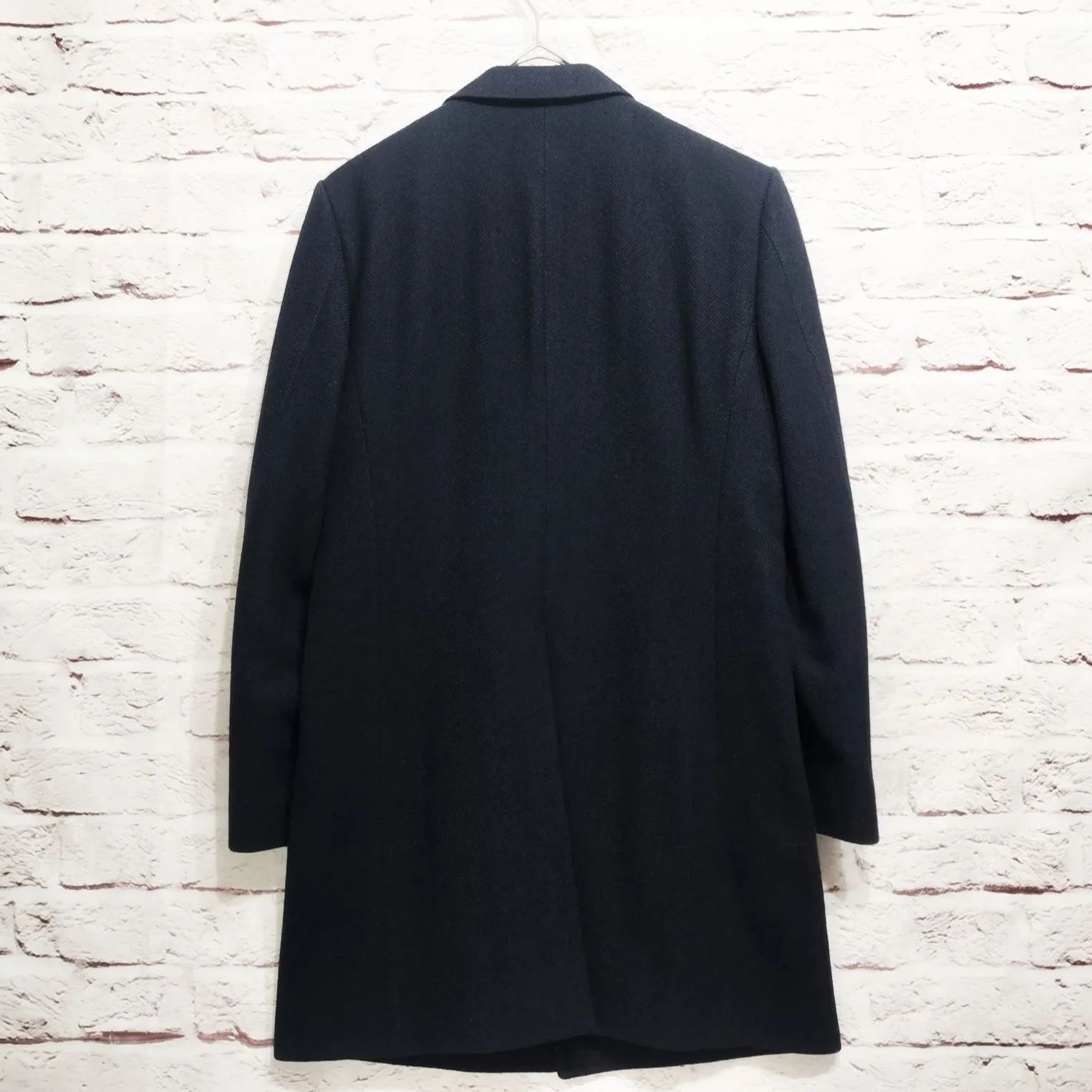 日本製】美品 Paul Stuart カシミヤ混 ヘリンボーン チェスターコート