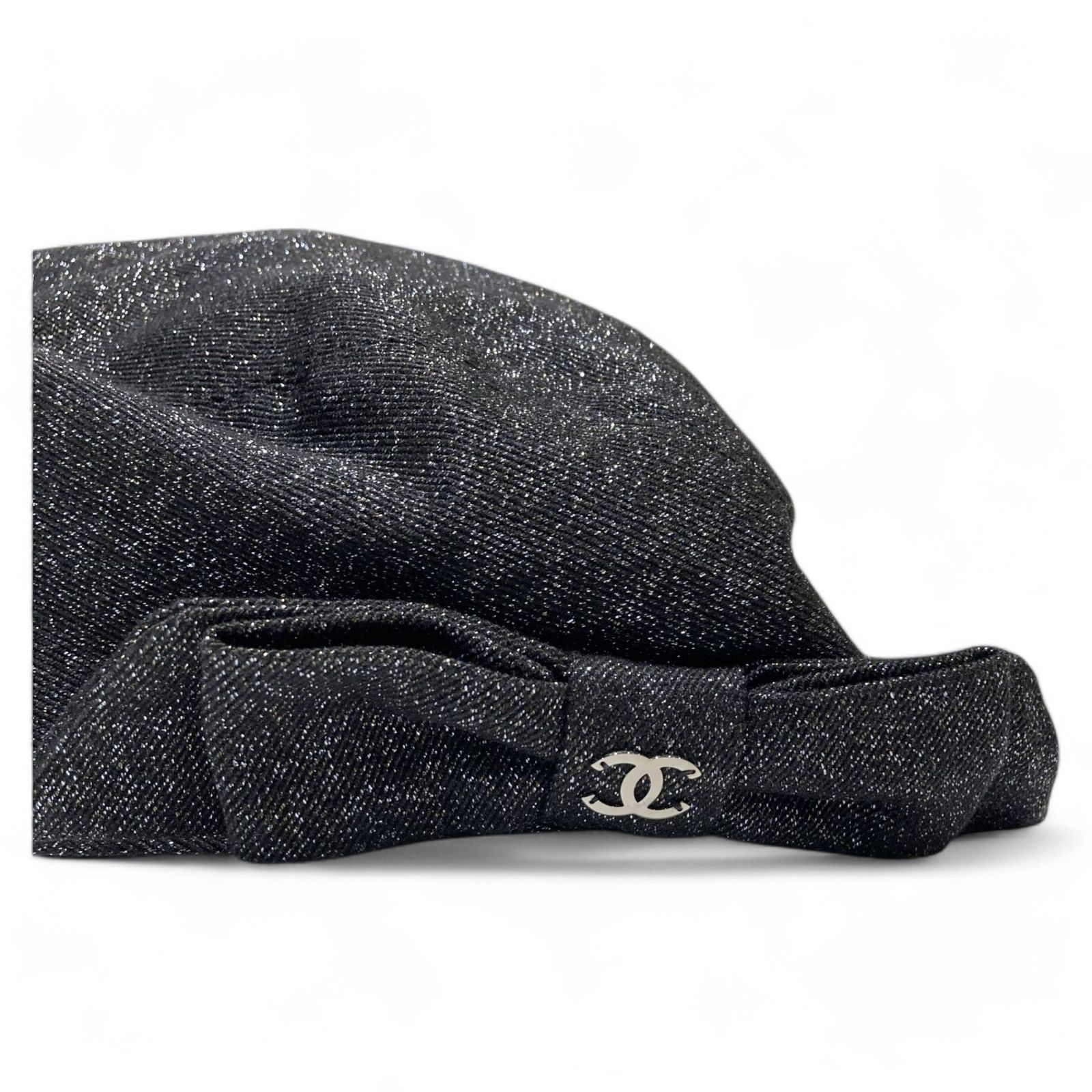 CHANEL (シャネル) ⑤ ココマーク付きリボン ラメ キャスケット