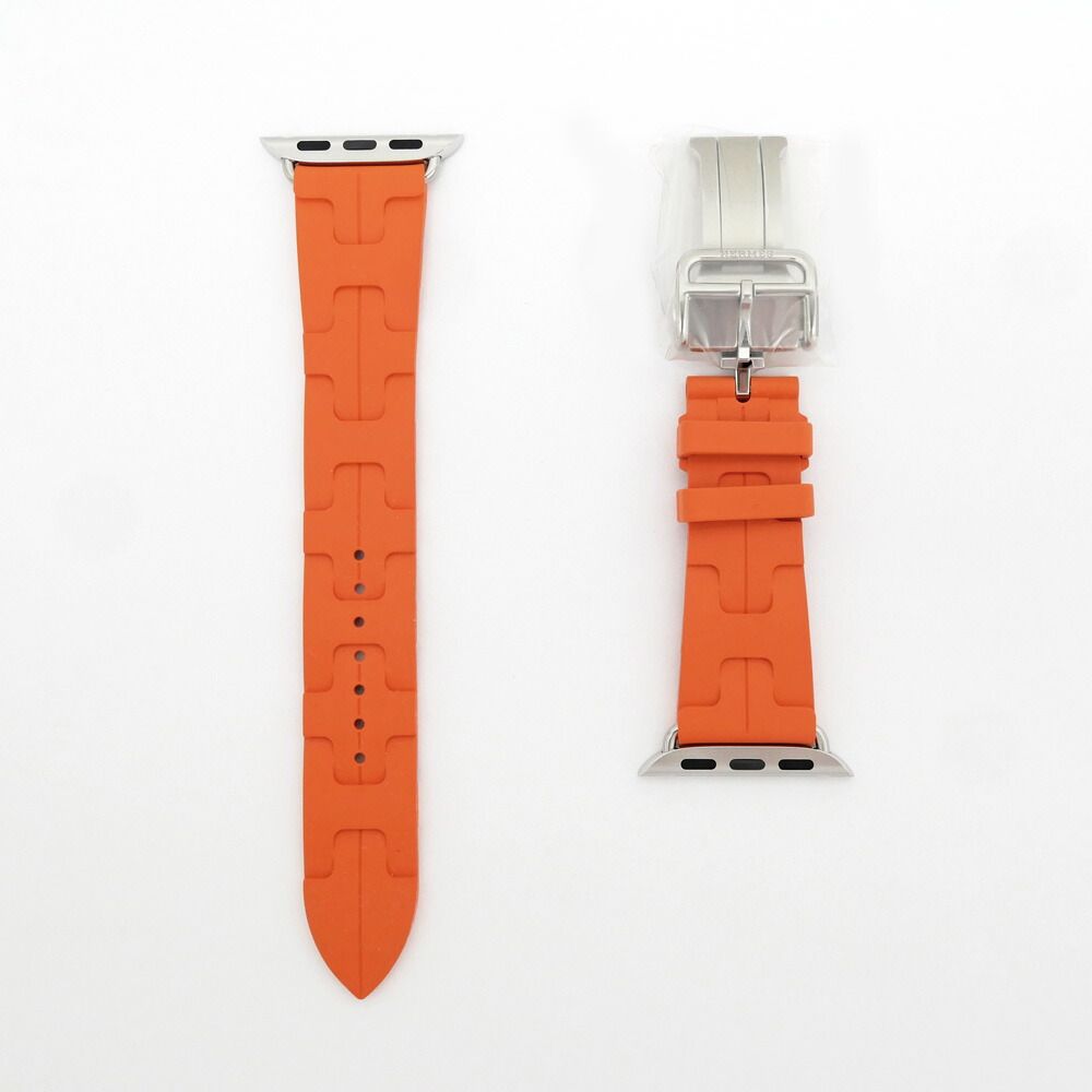 名東】エルメス シンプルトゥール キリム オレンジ シルバー金具