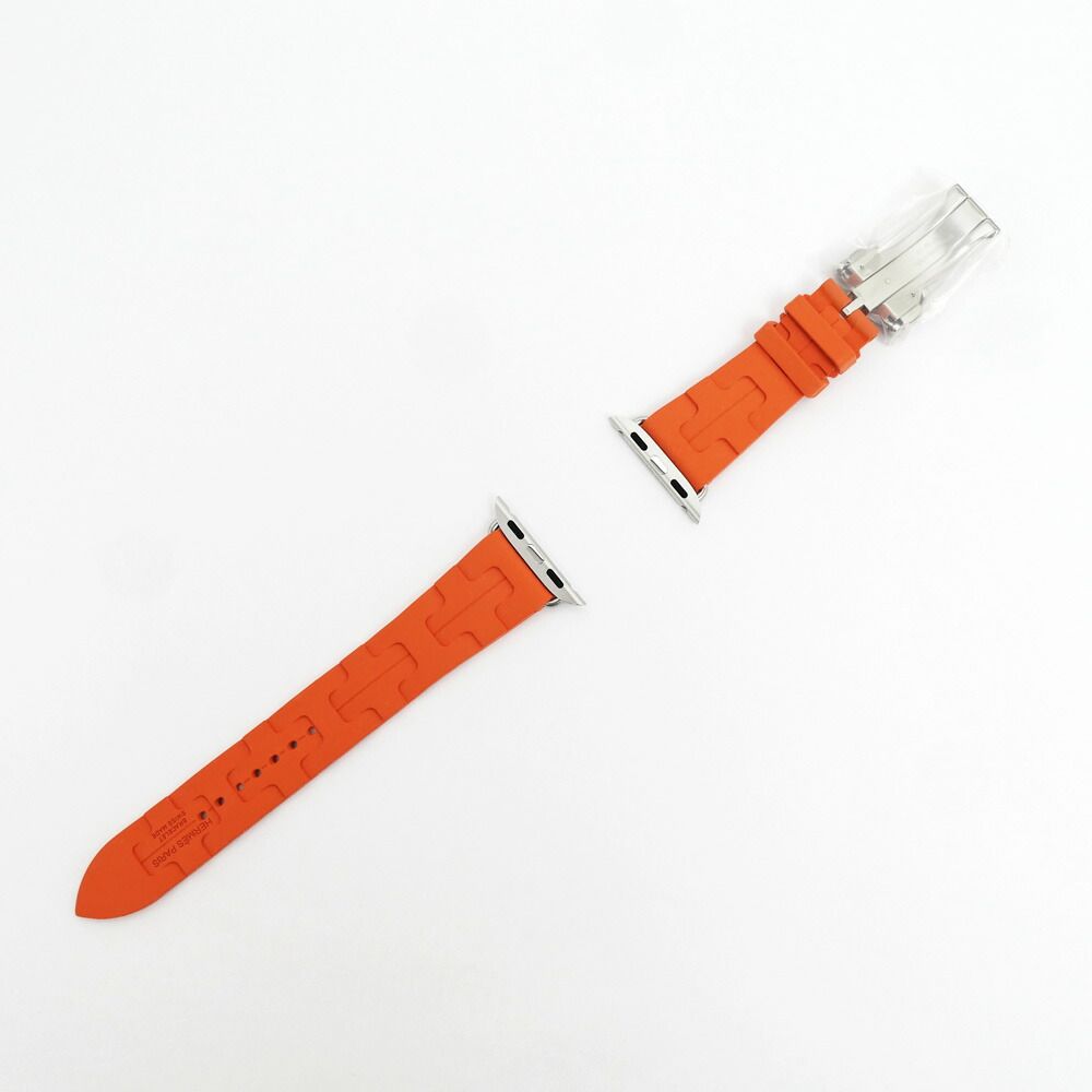 名東】エルメス シンプルトゥール キリム オレンジ シルバー金具