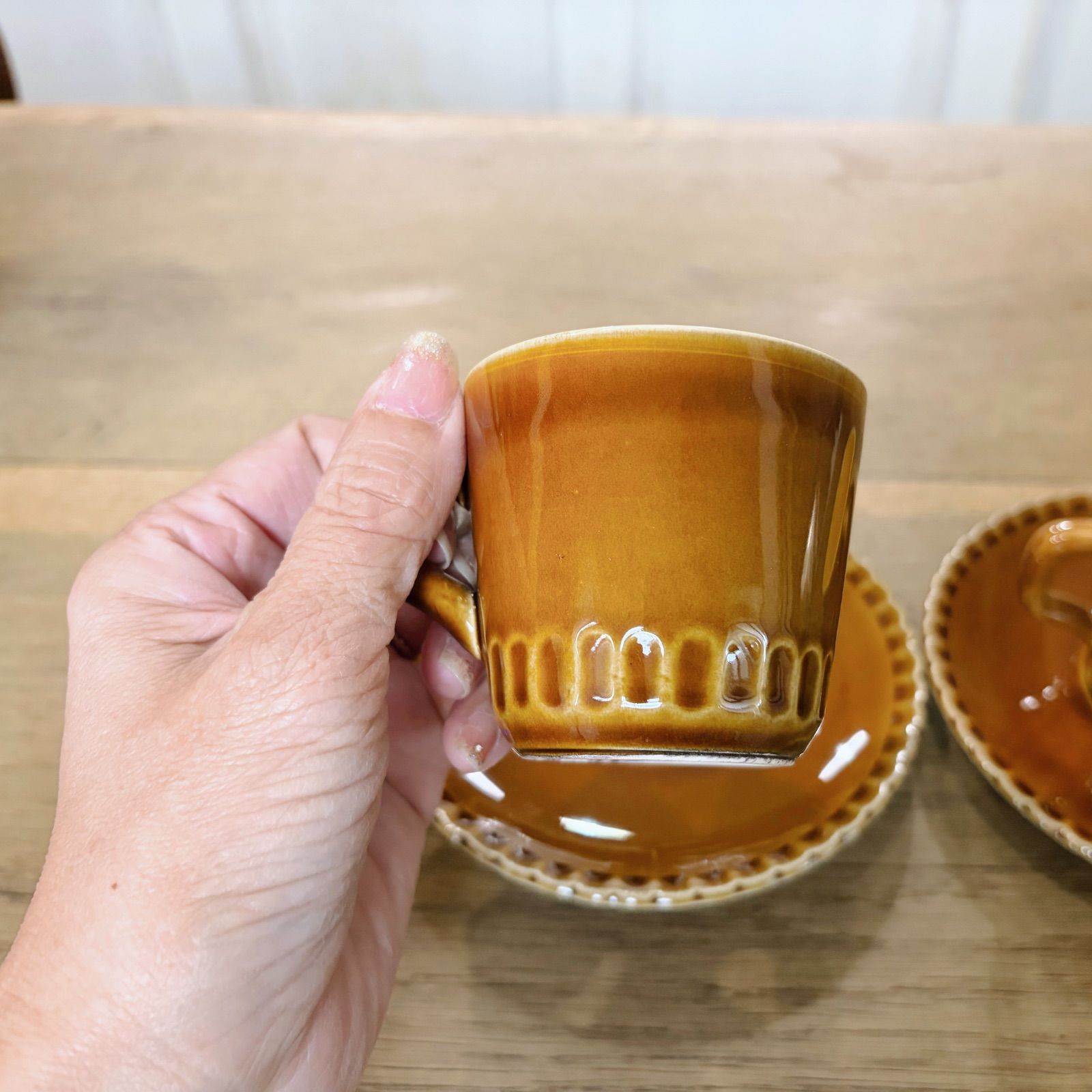 2客セット）フランスアンティーク サルグミンヌ カップ&ソーサー