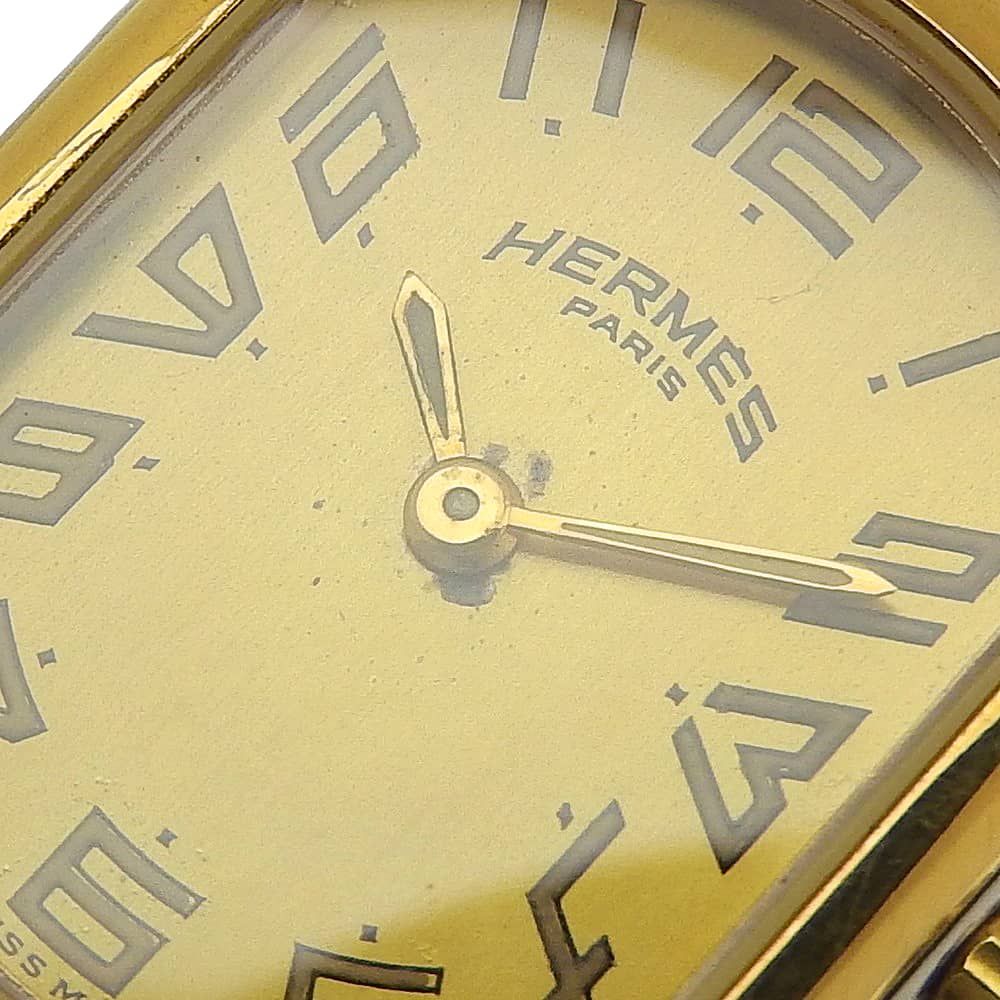 HERMES】エルメス ラリー ステンレススチール×金メッキ クオーツ
